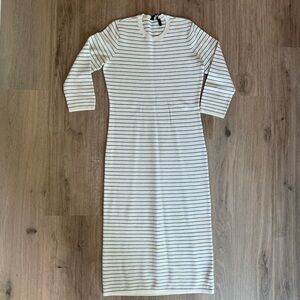 Theory knit striped midi dress 3/4 sleeve